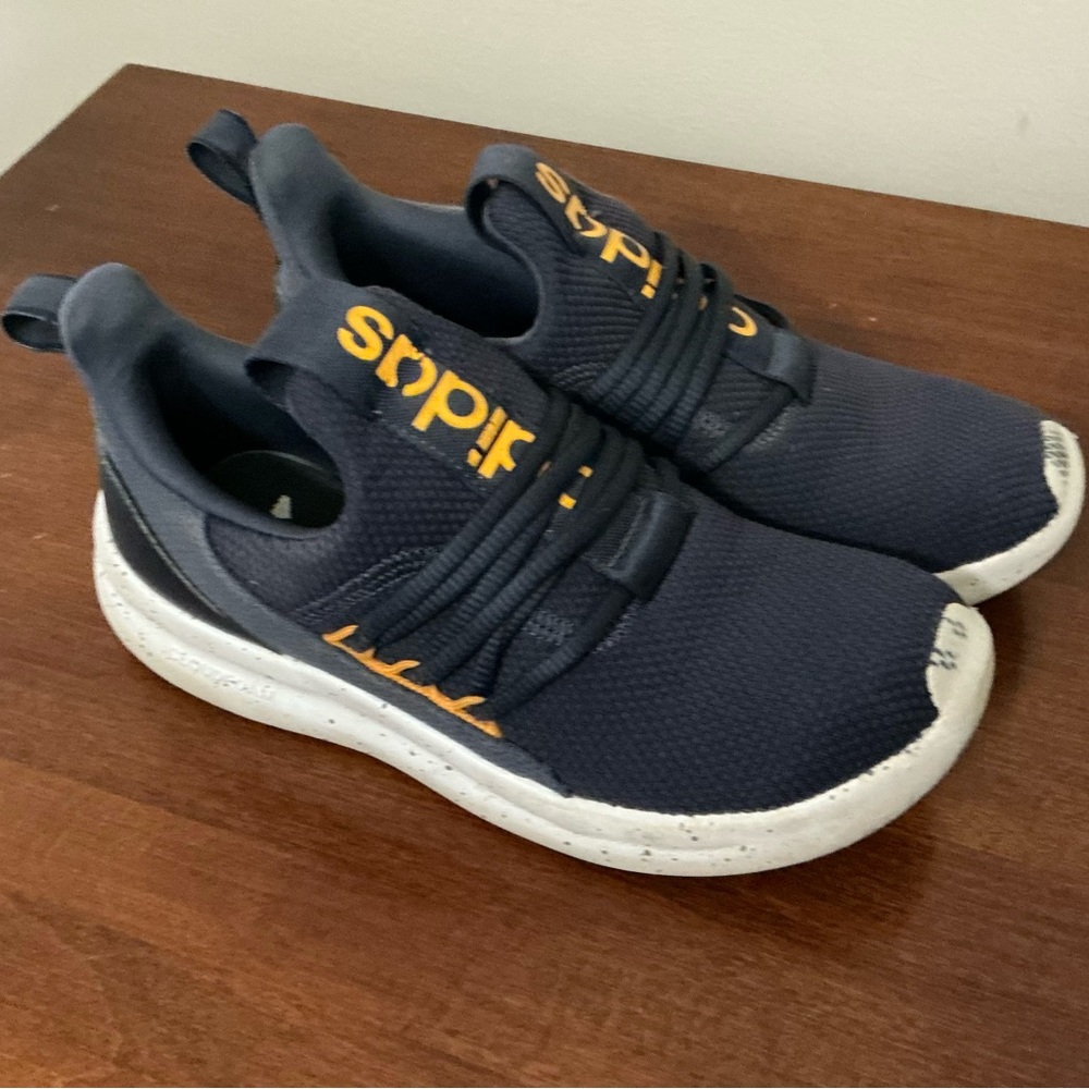 Adidas Kids Dark Blue Sneakers with Yellow